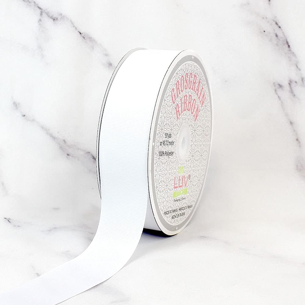 Creative Ideas Solid Grosgrain Ribbon, 1-1/2-Inch by 50-Yard, White