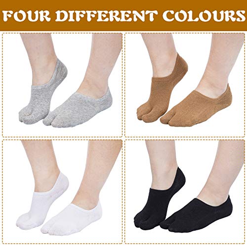 SATINIOR 8 Pairs Tabi Socks Flip Flop Geta Sock Japanese Style for Shoes Wearing Clog and Casual Flip Flop3