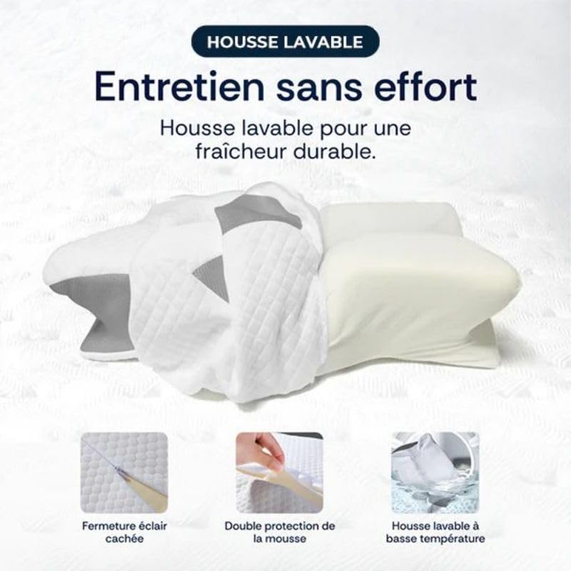 Miro France - Oreiller Ergonomique Cervicales Miro(Gris,1x Oreiller)