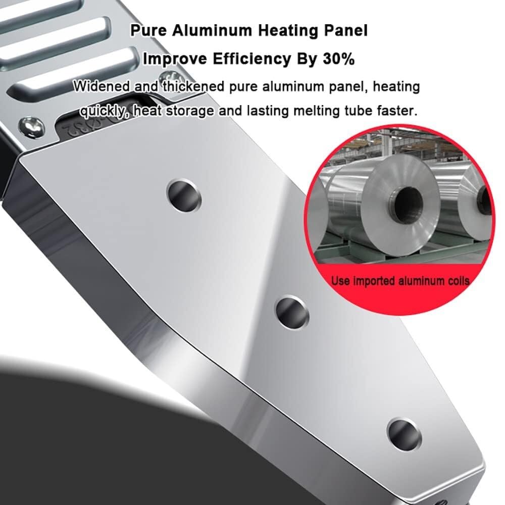 Máquina de soldadura de tubos de plástico con tijeras + caja de hierro, soldador por fusión de tubos de PE/PB/PPR, ajustable a 100-320 ℃, pantalla digital + troquel antibloqueo + soporte en forma de U
