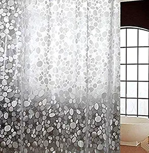 Kuber Industries 0.20mm PVC Shower/AC Curtain|Water Proof Transparent Curtain|Eyelet Rings, Curtain 9 Feet