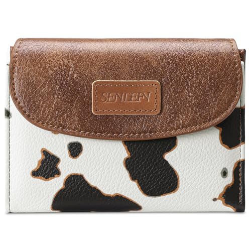 Image of SENDEFN Small Womens Wallet RFID Blocking Double Zipper Pocket Card Holder Purse