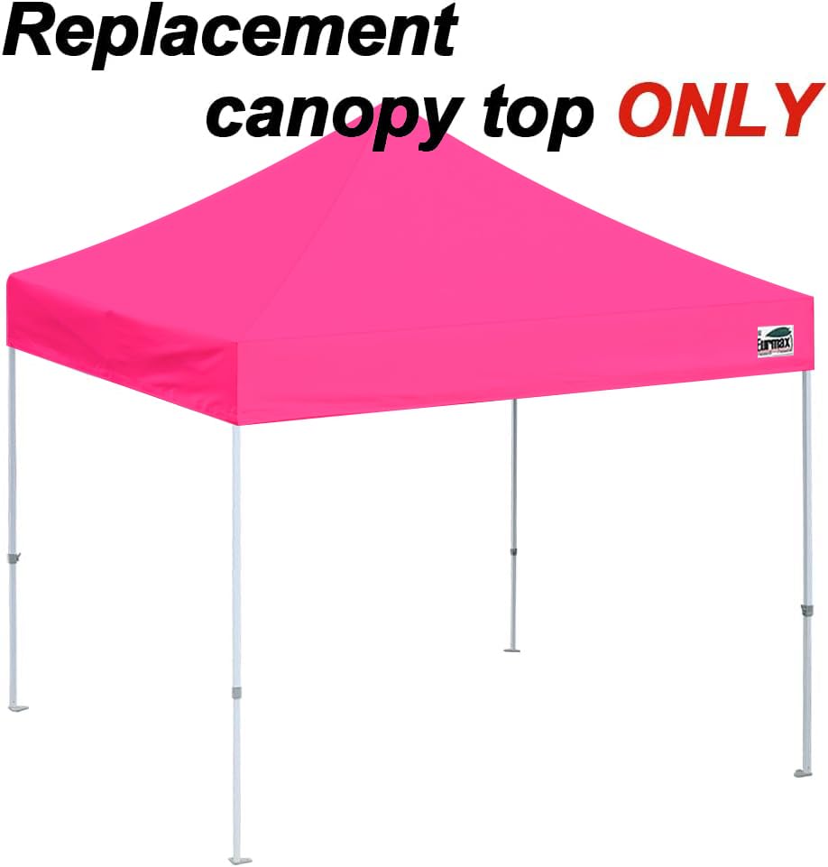 Image of Eurmax USA 10x10 Pop Up Canopy Replacement Top,Universal Instant Canopy Cover ONLY,Heavy Duty UPF 50+ UV Protection,Water & Wind Resistant Tarp,30+ Colors Available,Bonus 4 Sand Bags (Pink)