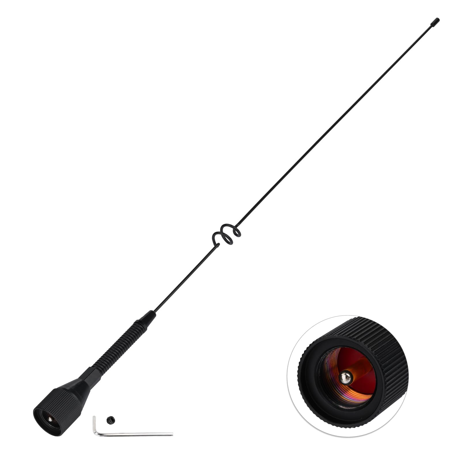 Bingfu Antena Radio Móvil VHF UHF Banda Dual (136-174 MHz y 400-460 MHz), 53cm, con Soporte para Radioaficionado y Conector PL259, Cable de 5m para Radios Bidireccionales y Dispositivos de Amateur