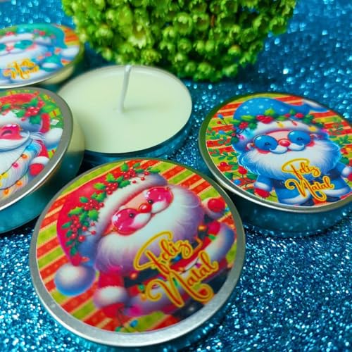 Kit 10 Velas Natalinas Aromáticas, Fragrâncias Sortidas - Mimos Criativos