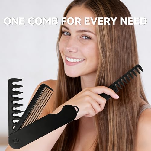 Peine texturizador para cabello, dientes anchos miniatura 5