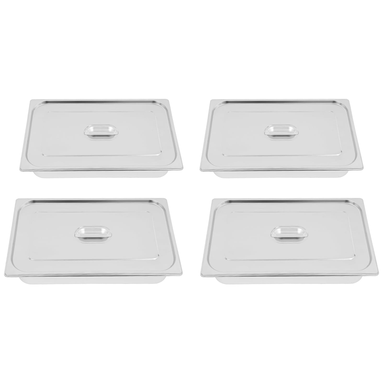 Recipiente gastronorm de acero inoxidable de 7,5 l de capacidad, 100 mm de profundidad, sartenes gastronorm con tapa y asa, grosor de pared de 0,8 mm para recipientes calientes, barra de ensaladas y