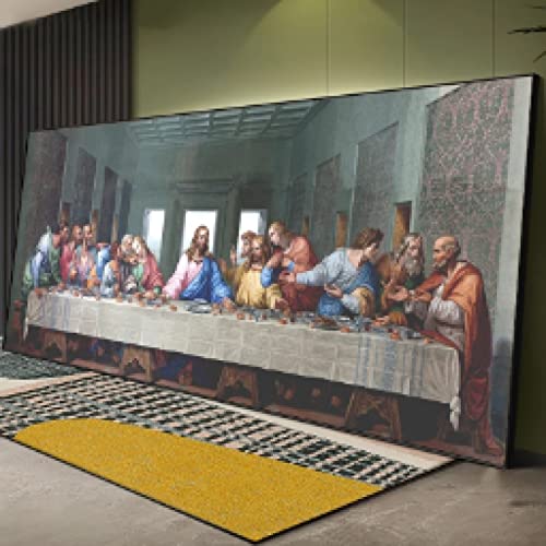Peinture sur toile La Cène Da Vinci 70x140cm pour créer une ambiance galerie d'art chez soi