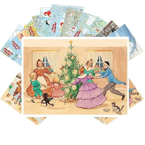 Cartes postales vintage de Noël PIXILUV pour décorer votre table de réveillon familial
