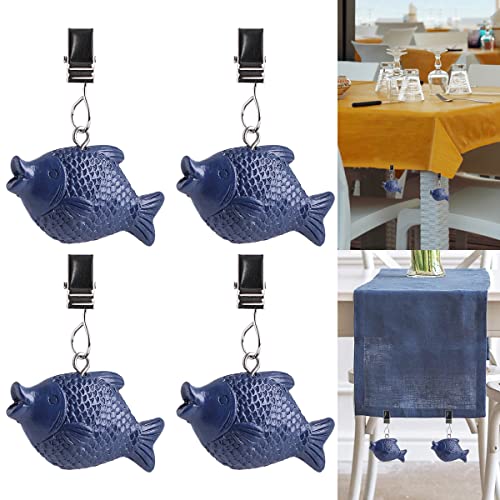 ibvenit 4 Piezas Pesos de Mantel Pescado Pinzas Cover