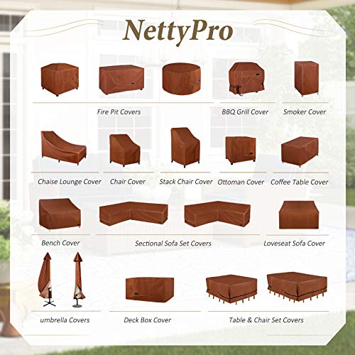 Nettypro Patio Sofa Couch Cover, Waterproof 600D Heavy Duty Outdoor Furniture 3 Seater Bench Cover, 88" Wx 38" Dx 35" H, Brown #TOP6