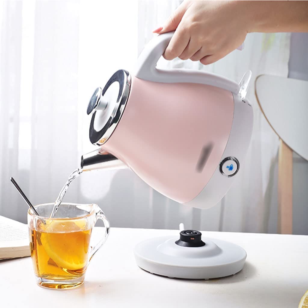 Bollitore elettrico, bollitore elettrico, base girevole a 360 gradi, caldaia per acqua calda con indicatore LED, bollitore d'acqua, 1 l, spegnimento automatico e protezione a secco, facile da
