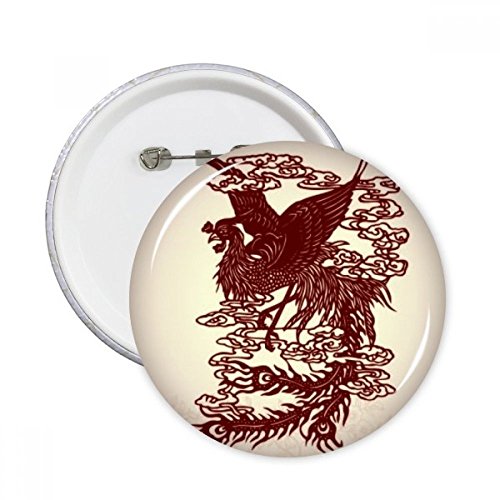 Badge phénix chinois oiseau pins vêtement décoration multicolore DIYthinker 5pcs