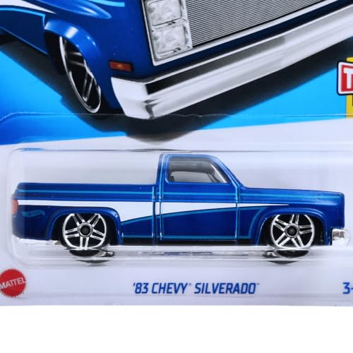 Image of Hot Wheels 1:64 Scale 83 Chevy Silverado Then and Now for Ages 3 and Up by Small CLAP (Blue)