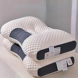 WEIJLIN 3D SPA Massage Pillow Partition to Help Sleep and Protect The Neck Pillow Knitted Cotton Pillow Bedding (1pcs Honeycomb Shape)