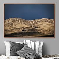 Framed Canvas Wall Art Mountainscape Aerial Dramatic Landscape Mountain Top Multicolor Photography Realism Rustic Warm - 16x24 inches