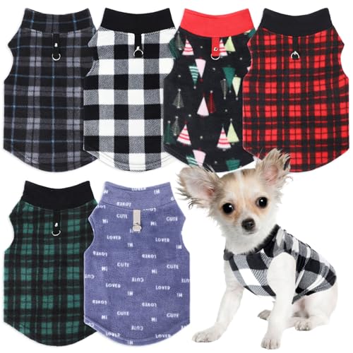 6 Pack Fleece Dog Sweaters for Small Medium Pets