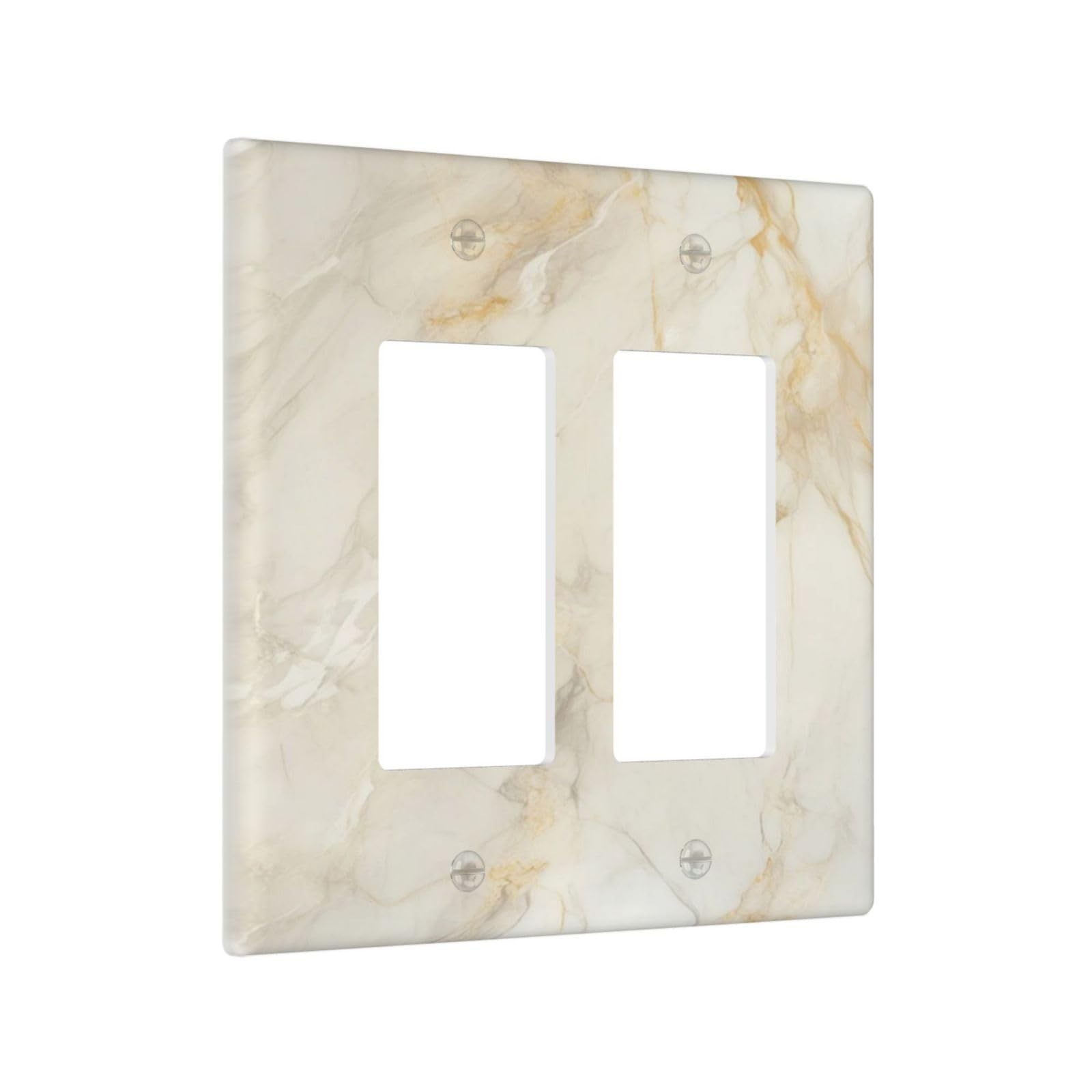 Condition photo showing New/Like New for decorative outlet covers beige gold marble abstraction morden art 2 gang double rocker light switch cover decorative switch plates electrical wallplates gfci receptacle for kitchen bathroom