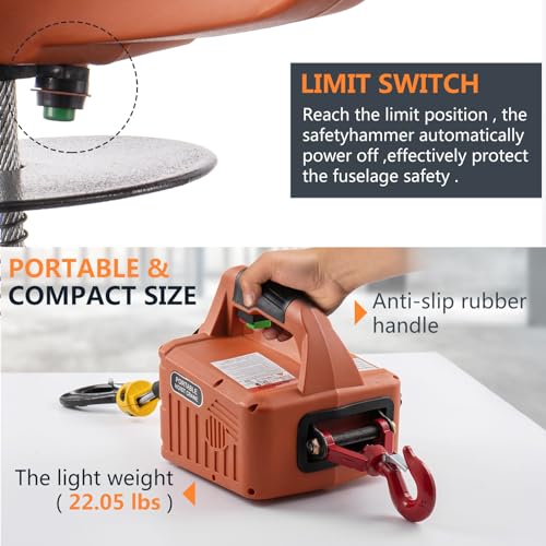 Leomru Electric Hoist Winch 1100Lbs thumb #4