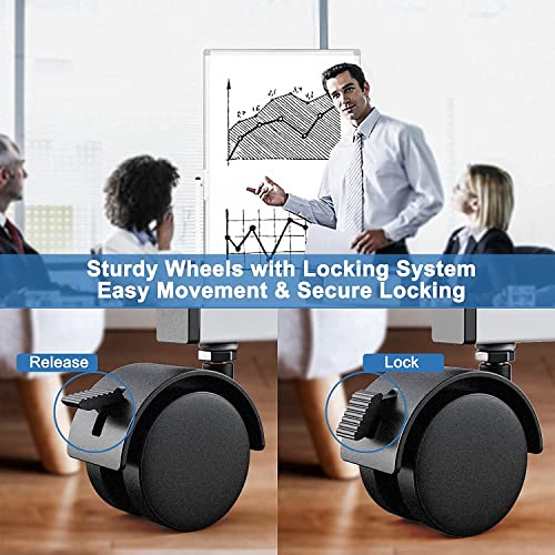 Rolling Whiteboard 40 X 24 Inches Double Sided Standing Whiteboard On Wheels, Mobile Magnetic Dry Erase Board Easel Stand Whiteboard For Home Office Classroom #TOP3