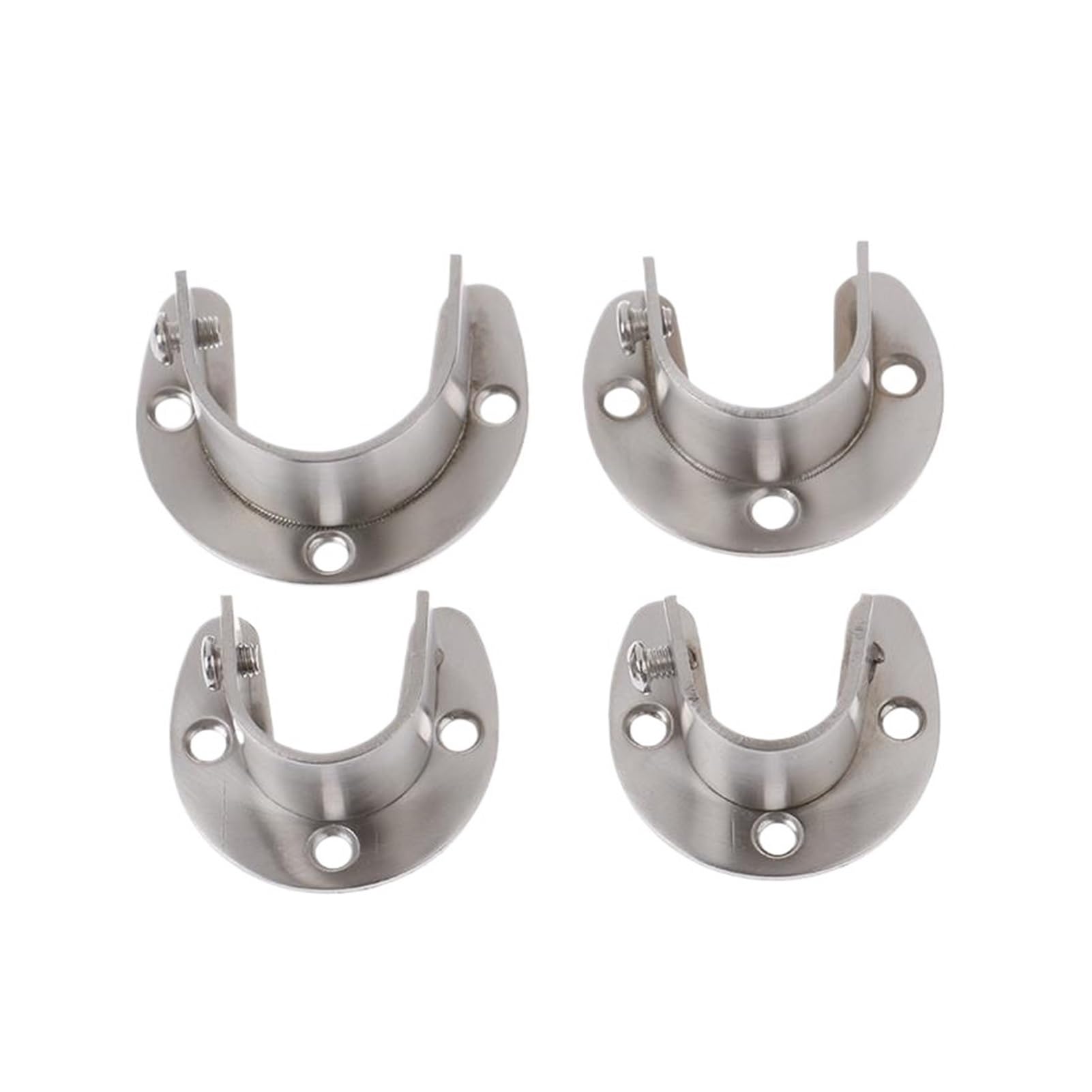Flange Bracket 1pcs Wardrobe Bracket Heavy Duty Stainless Steel Rod Socket Flange Rod Holder Closet Rod End Support 19/22/25/32mm, U Shaped(A3)