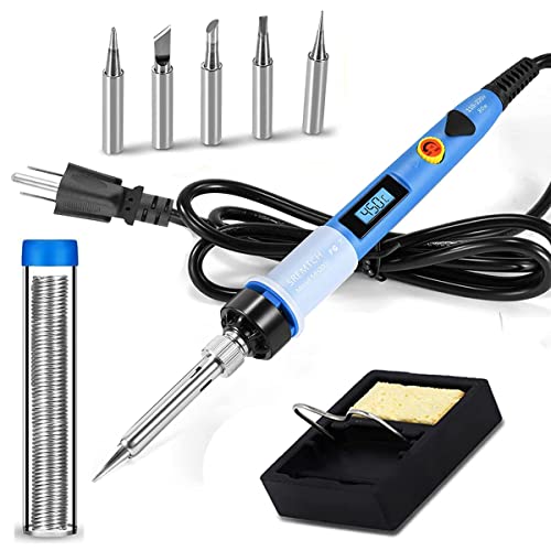 Kit de ferro de solda eletrônico – Pistola de solda LCD digital de 80 W com interruptor ON/OFF ajust