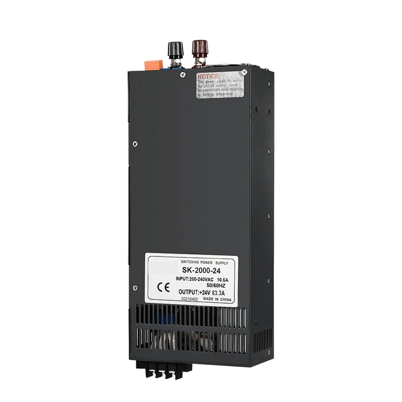JJKKOZVQF SK2000 2000W Switching Power Supply 0-12V 24V 36V 48V 60V 80V 110V 220V AC/DC Adjustable Voltage Current Power(220V,0-15V 133.3A)