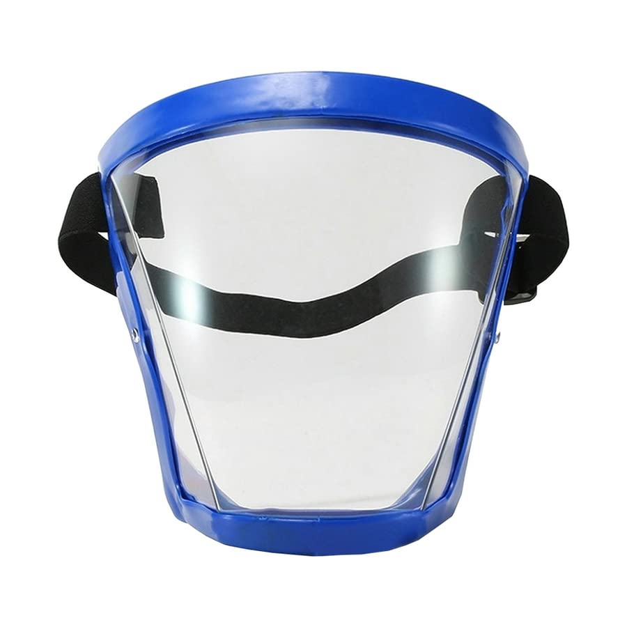 Full Face Shield Kitchen Anti-Splash Safety Glasses Windproof Mask Unisex Eye Protection Face Mask (Blue+Transparent Lens)