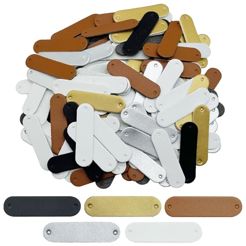 Etiquetas de cuero en blanco para personalizar ropa hecha a mano, bolsos y tejidos de ganchillo