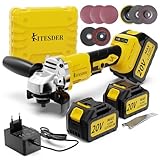 Bürstenloser Akku-Winkelschleifer-Werkzeug-Set, 11.000 U/min, elektrischer Polierer, 11,4 cm (4 1/2 Zoll) für Metall-, Holz- und Steinverarbeitung (Upgrade auf bürstenloses und SVIP-Luxuspaket)