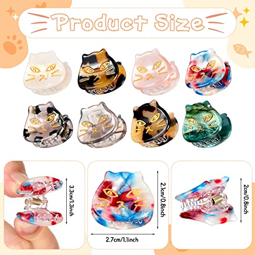 Pinzas pequeñas para cabello gato Crowye 8 piezas miniatura 2