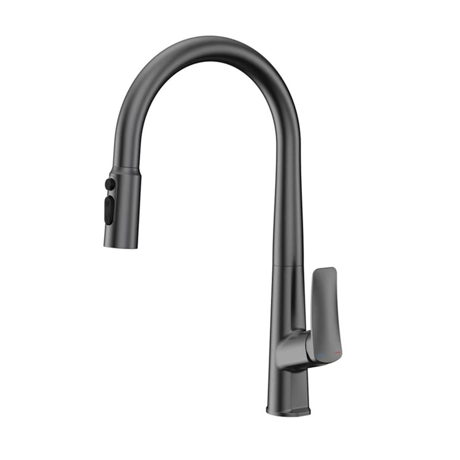 ZYCHSJXA Grey Kitchen Taps with Pull Out Spray Faucet Mixer Tap Hot and Cold Gooseneck Spout