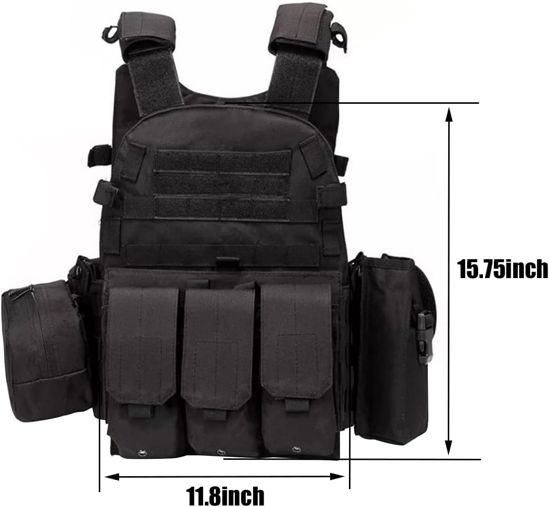AZB Tactical Vest For Men Quick Release Breathable Paintball Airsoft Vest Adjustable - Image 7