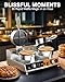 PYY Commercial Waffle Maker - Double Waffle Maker, Non-stick Electric Chaffle Maker for Restaurant Party Food Stall, Large, Stainless Steel