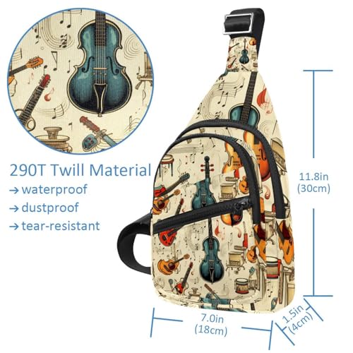 Riñonera cruzada deportiva de instrumentos musicales multicolor 4