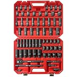 AMM 1/2-inch 66 Pieces Impact Socket Master Set, SAE & Metric from 5/16'-1-1/4',8-24mm, Shallow/Deep...