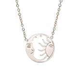 New 2026 Unisex Stainless Steel Necklaces Vintage Tarot Cards Sun Star Moon Pendant Collar Chain Fashion Necklace For Women Jewelry Gift Trendy Accessories Creative And Men