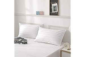 Breathable 400TC Ultra-Soft Striped Cotton Pillow Protectors (King Set of 2)
