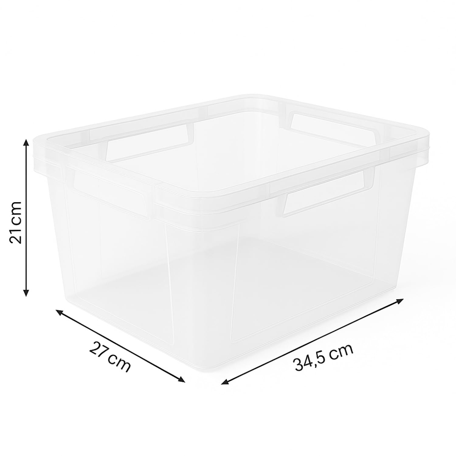 HRB Stabile Dreh Stapelbox 24l, Aufbewahrungsbox (Transparent, 10 Stück)