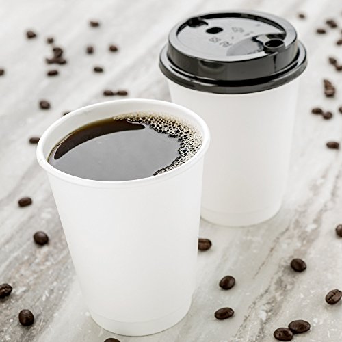Image of Restaurantware 12 Ounce Paper Cups, Pack of 25 Double Wall Disposable a€ inch Leakproof, Recyclable, White Paper Insulated Hot Beverage Holders, with Matching Lids Available for Purchase Separately