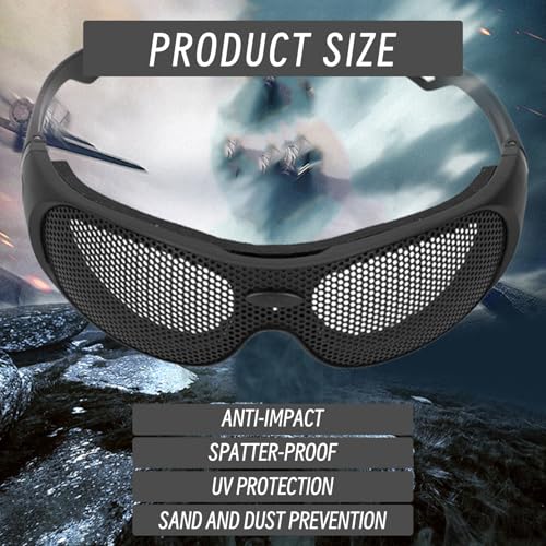 Gafas de seguridad de malla con orificios para oídos protectoras 6