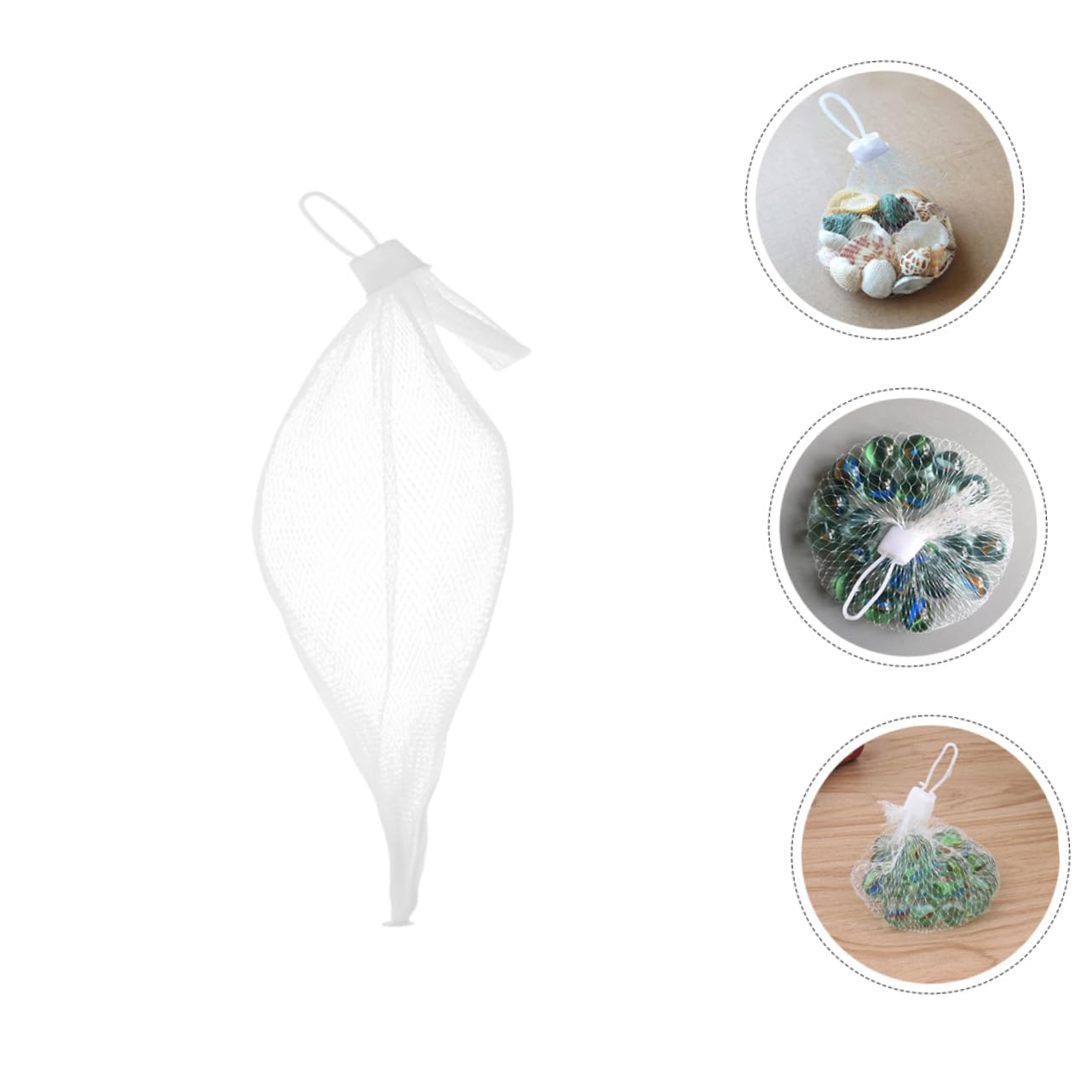 Abaodam Sacchetti in Rete per Biglie e Giocattoli, Borsa a Rete con Coulisse in Fibra di Vetro, Portatile con Maniglia, Accessorio per Organizzazione Cucina e Viaggio, Confezione da 100