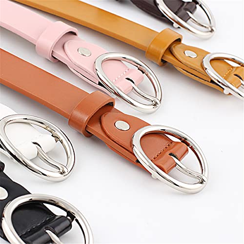 Women Leather Belt for Dresses Jeans with O-Ring Buckle Ladies Retro Vintage Waist Belt2