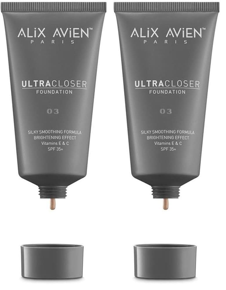ALIX AVIEN Ultra Kapatıcı Nemlendirici Spf35 Faktör Ve E & C Vitaminli Fondöten - Ultracloser Foundation 03 (2 paketi)