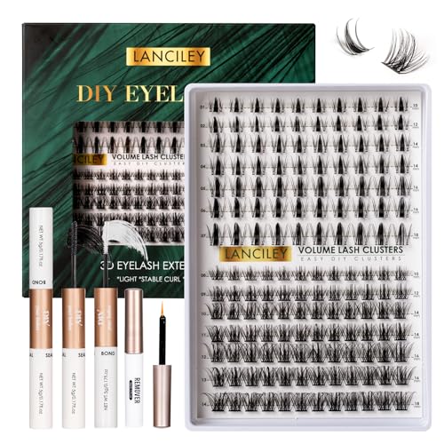 Extensiones de pestañas, 154 unidades, 10 – 18 mm, juego de extensión de pestañas personalizadas, juego de pestañas individuales, racimos de pestañas naturales, racimos de pestañas postizas, juego de