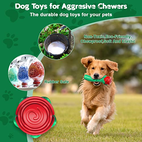 ucho Dog Toys for Training Chew Play, Rose Fetching Dog Pool Toys, Floats Water Toy, and Interactive Pet Chew for Aggressive Chewers Cleaning Teeth