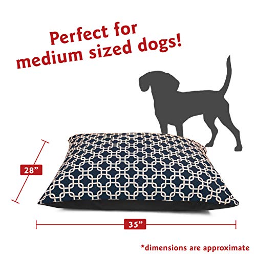 Image of Majestic Pet Rectangle Comfy Dog Bed Washable, Non-Slip Medium Breed 35 x 28 Inch Links Navy