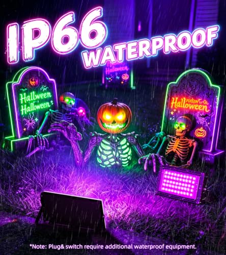 Image of TigQiang 50W 8 Pack Black Light, Blacklight Glow Party Supplies Halloween