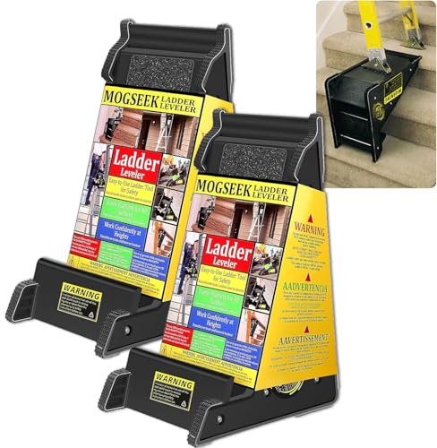 Image of 2 Pack Stable Platform Ladder Leveler - Ladder Levelers for Extension Ladders with Storage for Uneven Surfaces