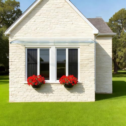 Auvent transparent pour entrée extérieure en polycarbonate pour porte et fenêtre - 5